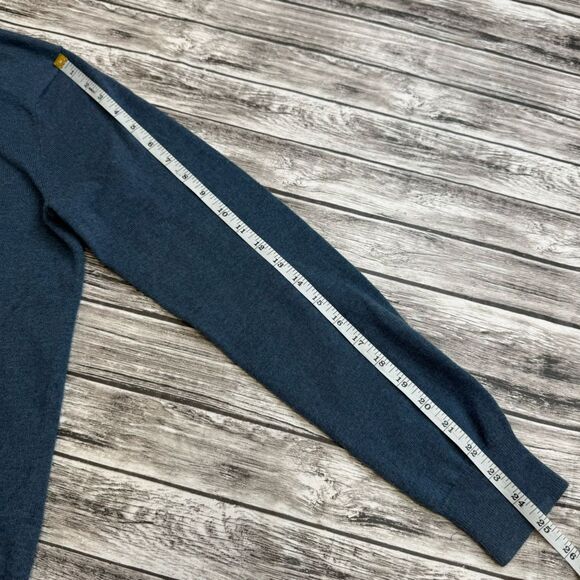 J. Crew Factory Men Lightweight Harbor Cotton Sweater Tight Knit S SM Small Blue - Picture 10 of 10